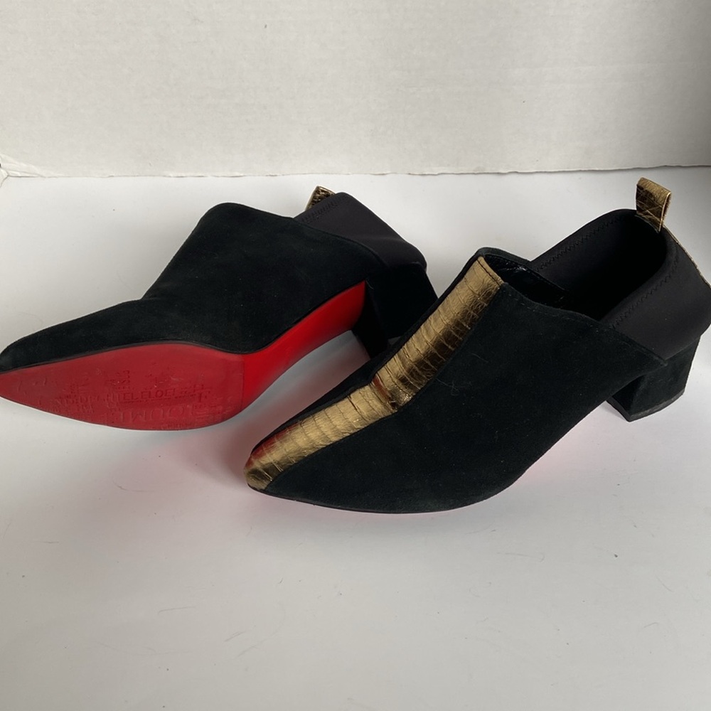 Red soled  Booties with Gold Accents